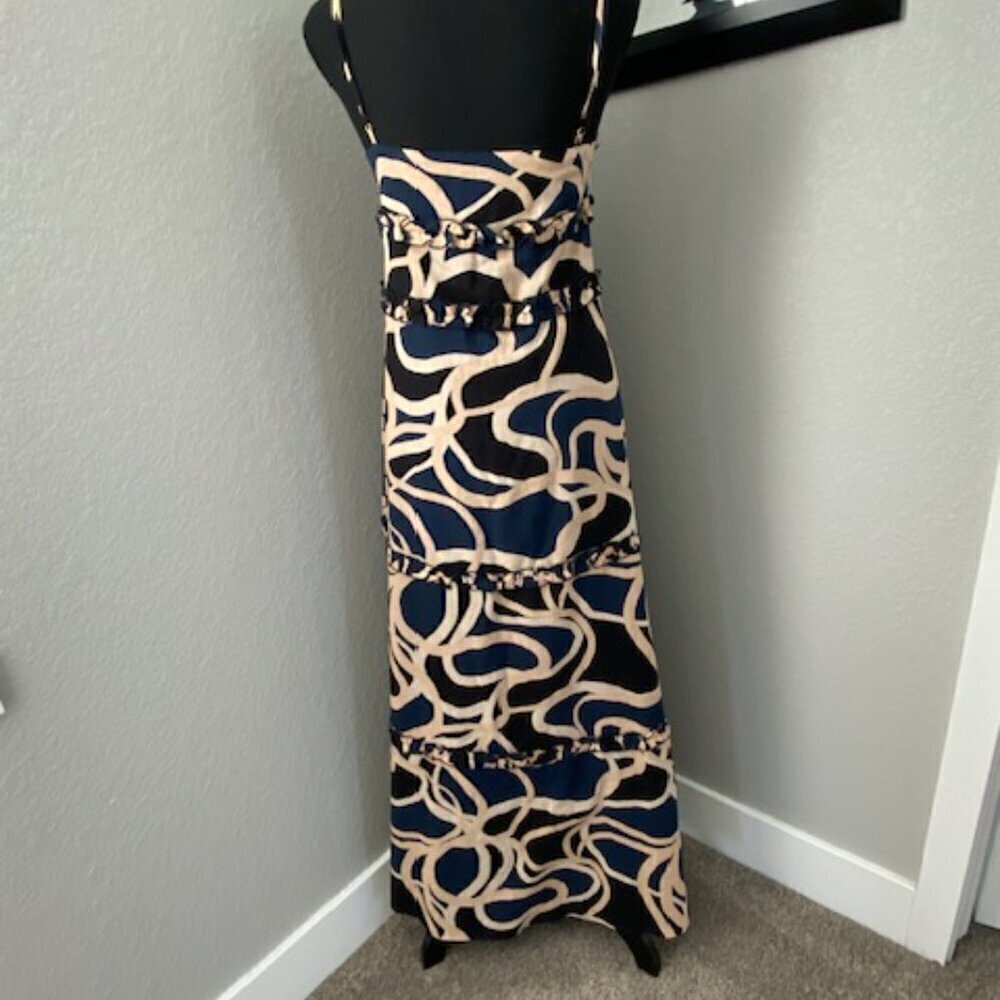 Bird And Knoll Connie Button Front Tiered Maxi Resort Sundress Xs View 6